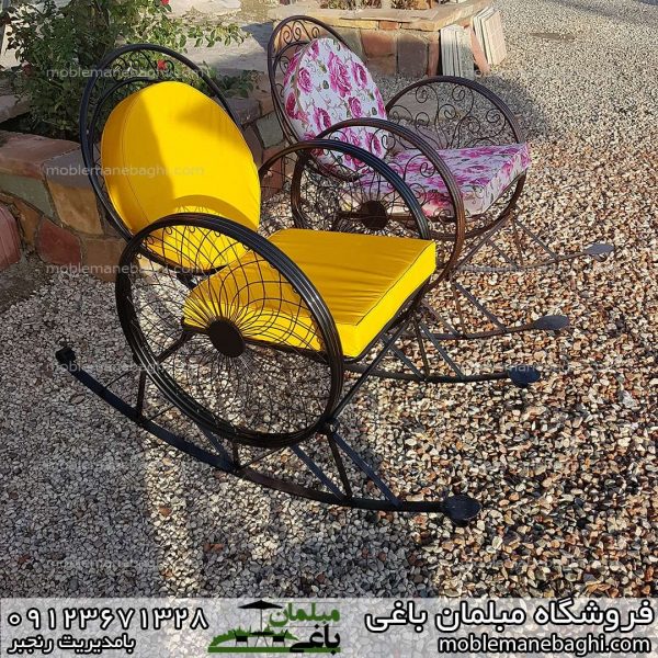 صندلی راک یا گهواره ای بسیار راحت و آرامش بخش مناسب ویلا و باغ جنس فلز درجه یک