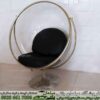 صندلی ریلکسی شیشه ای رنگ شفاف با پایه درجه یک به صورت راک رنگ طلایی بسیار شیک مخصوص آپارتمان و فضای باز با تشک درجه یک مخصوص تاب ریلکسی مدل شیشه ای