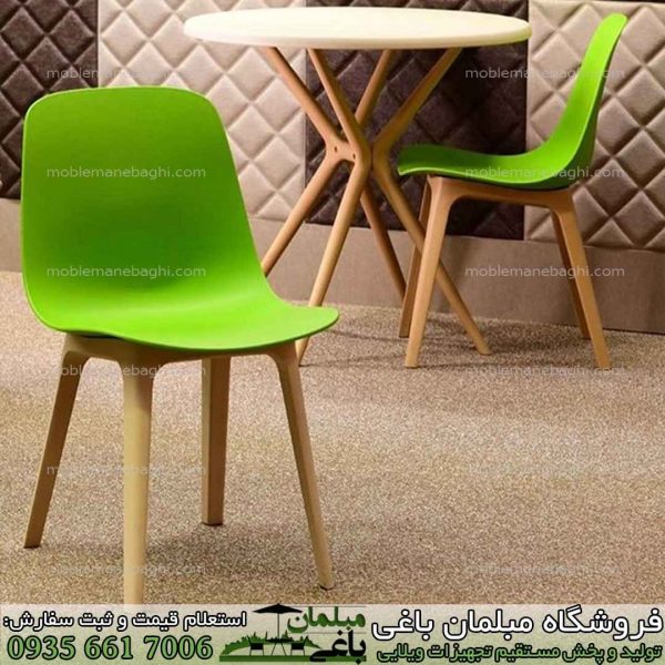 صندلی پلیمری تیکا رنگ سبز به همراه میز پلیمری تیکا برند معتبر بابل با رنگ سفید استخوانی مدل گرد سایز دونفره میز و صندلی پلیمری تیکا بسیار باکیفیت و قیمت مناسب برای ویلا و آپارتمان و رستوان و کافی شاپ