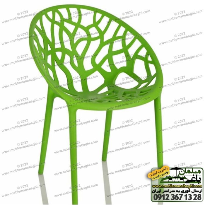 صندلی پلی کربنات درختی رنگ سبز